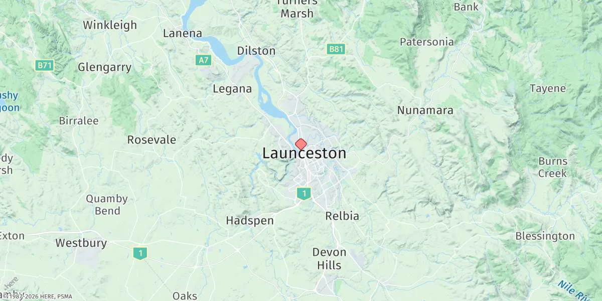 Map preview for Launceston