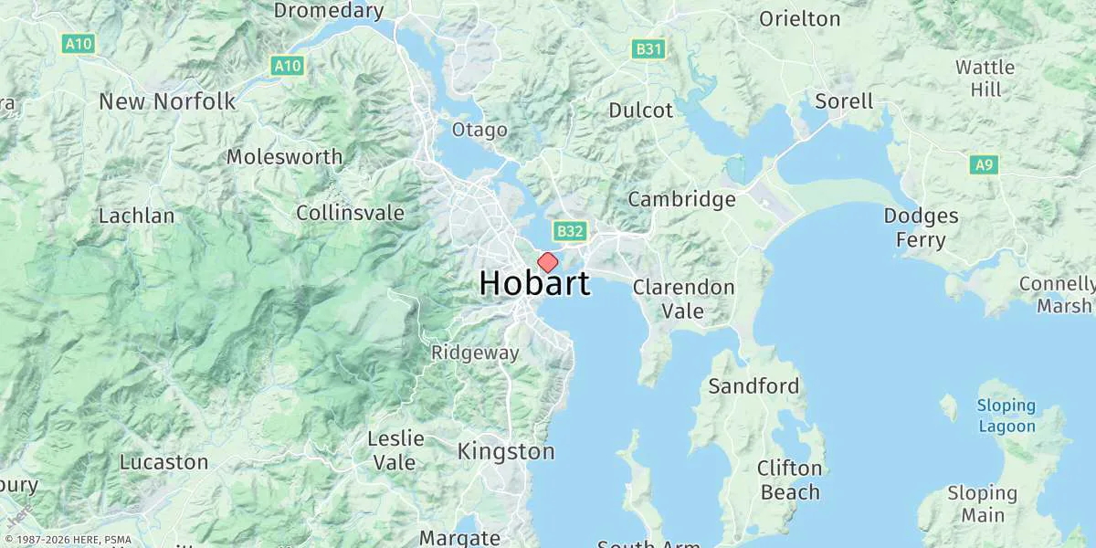 Map preview for Hobart