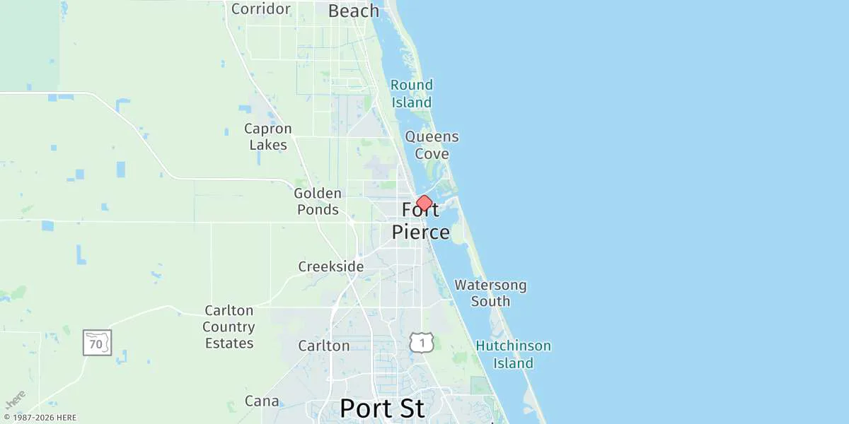 Map preview for Fort Pierce, South Beach Causeway