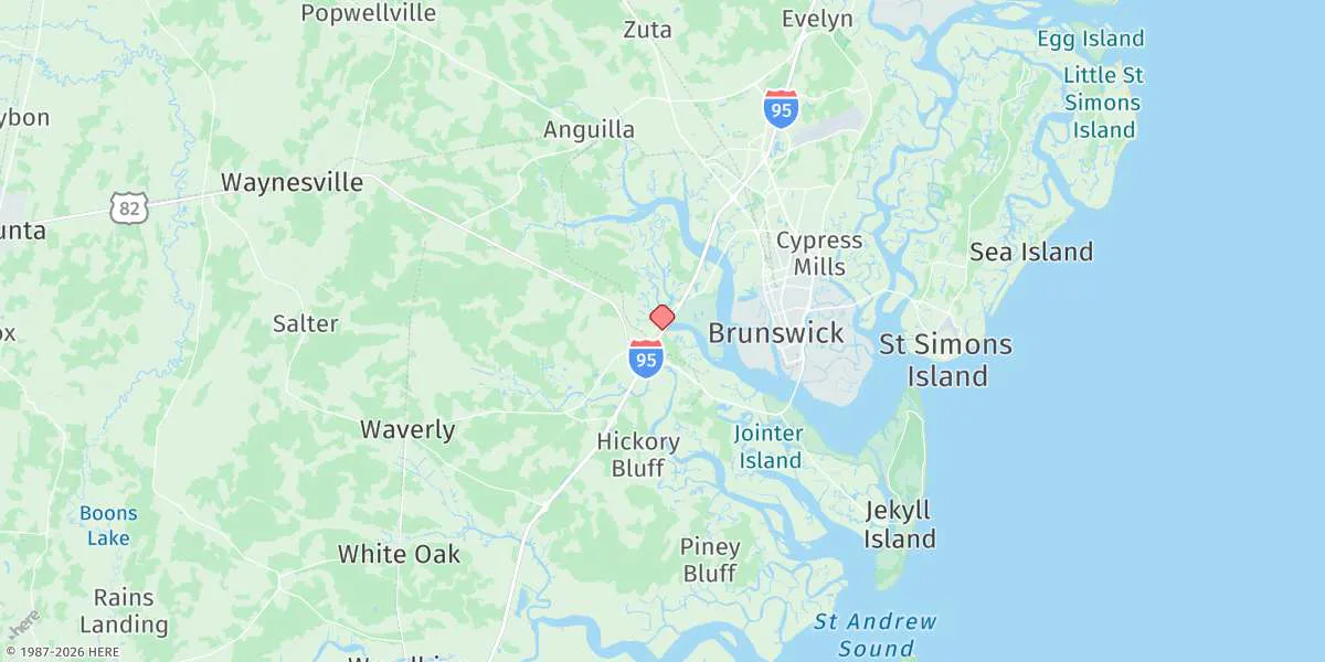 Map preview for Highway Bridge, South Brunswick River