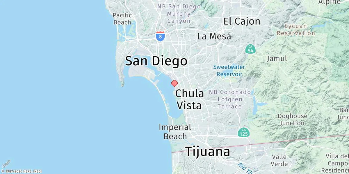 Map preview for National City, San Diego Bay