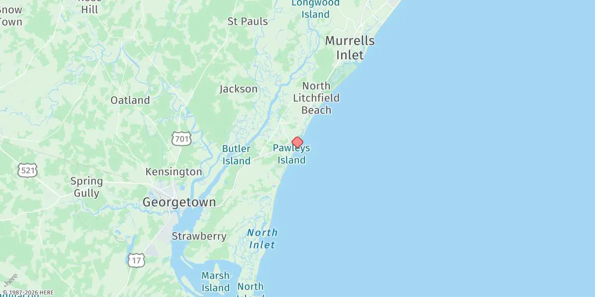 Map preview for Pawleys Island Pier (Ocean)