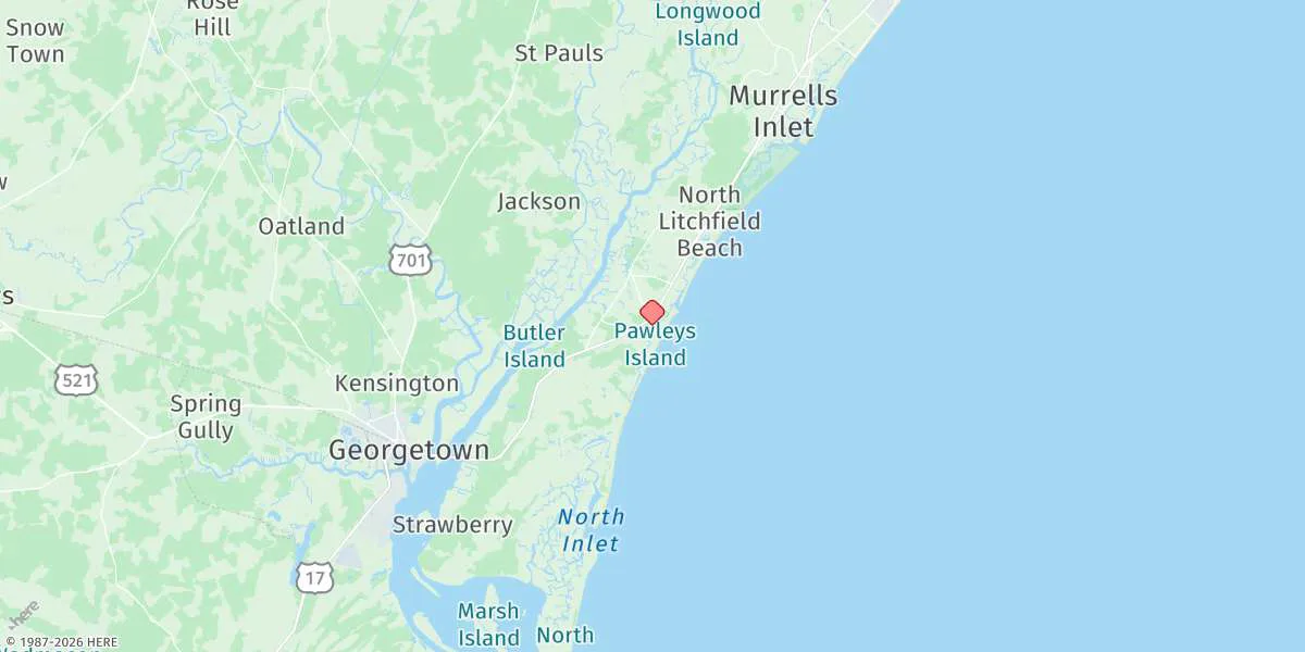 Map preview for Bennet's Dock, Pawleys Island Creek