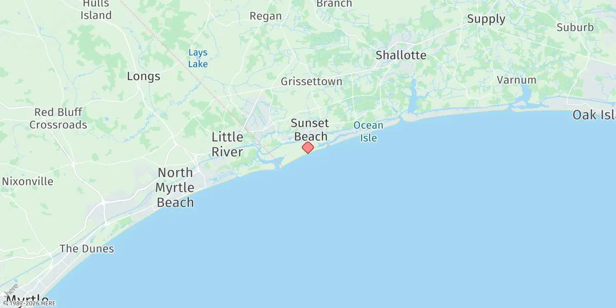 Map preview for Sunset Beach Pier