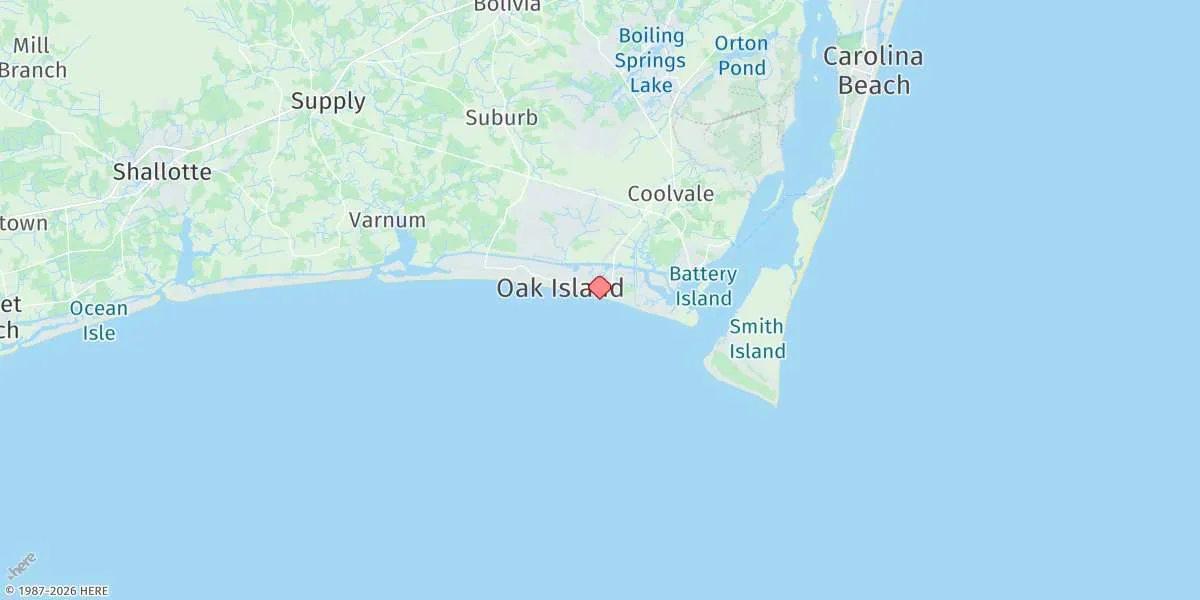 Map preview for Oak Island, Yaupon Beach