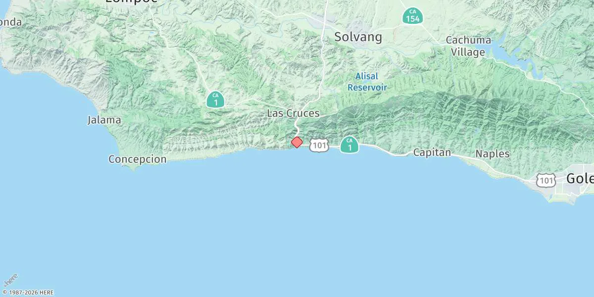 Map preview for Gaviota State Park, Pacific Ocean