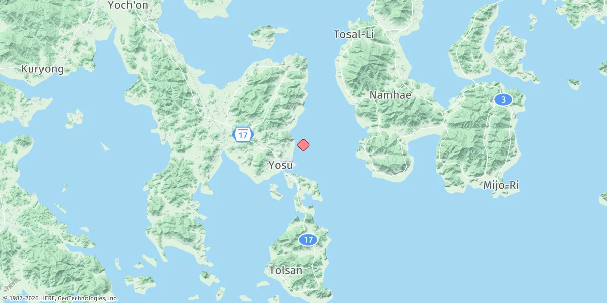 Map preview for Yeosu