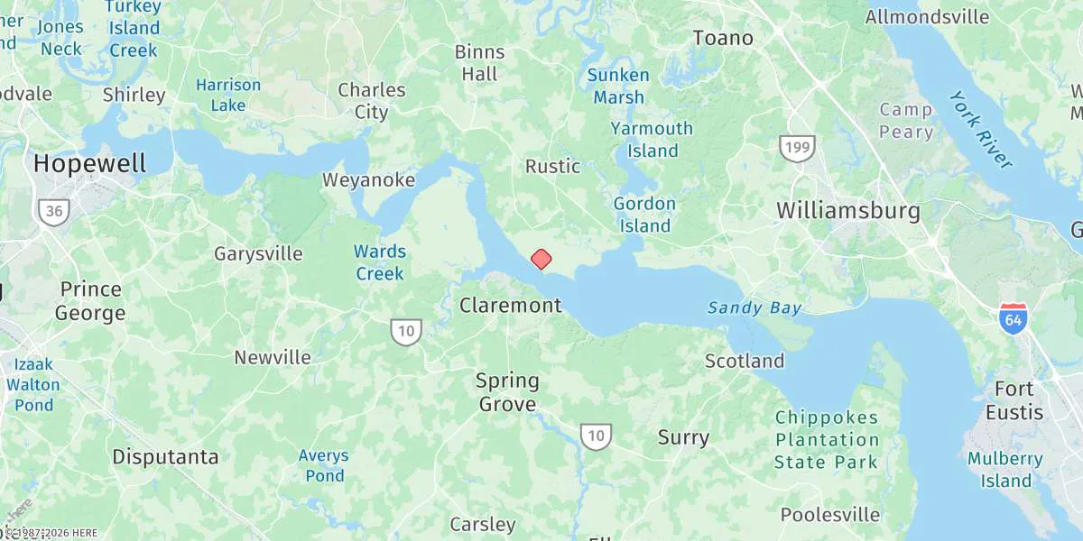 Map preview for Tettington, James River