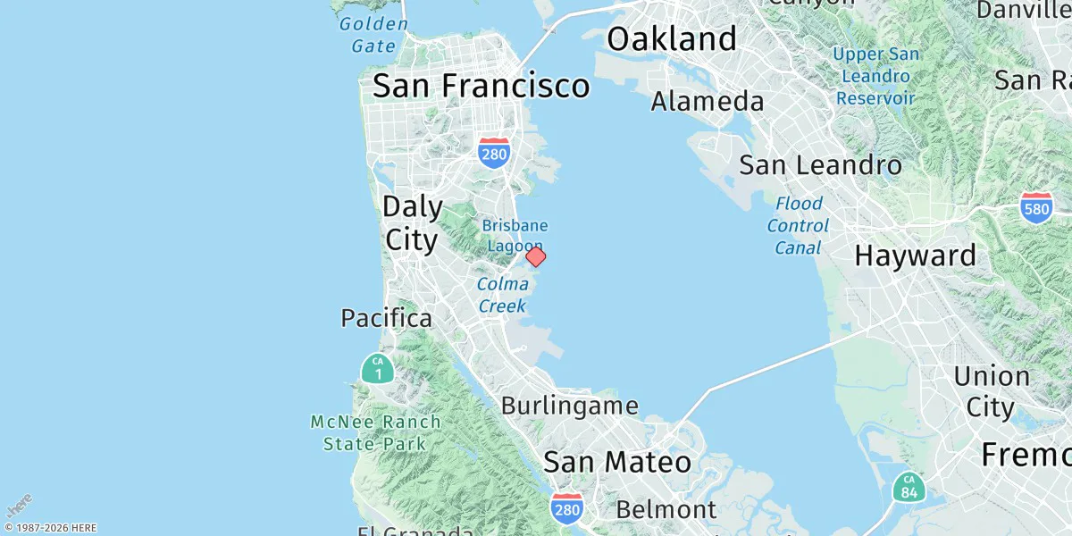 Map preview for Oyster Point Marina