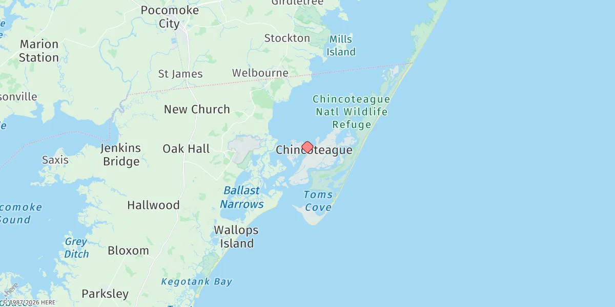 Map preview for Chincoteague Island, Uscg Station