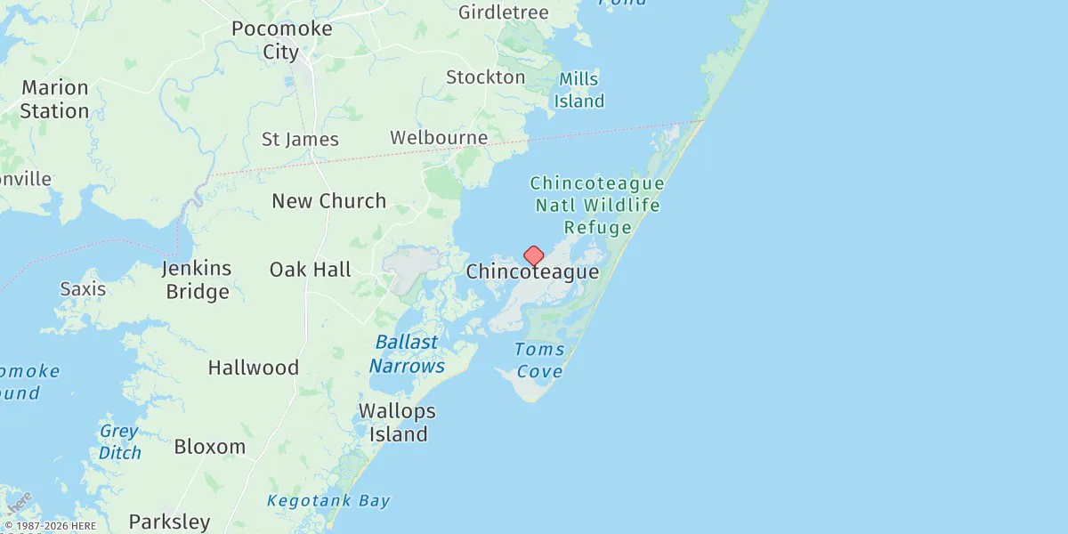 Map preview for Chincoteague Island, Lewis Creek