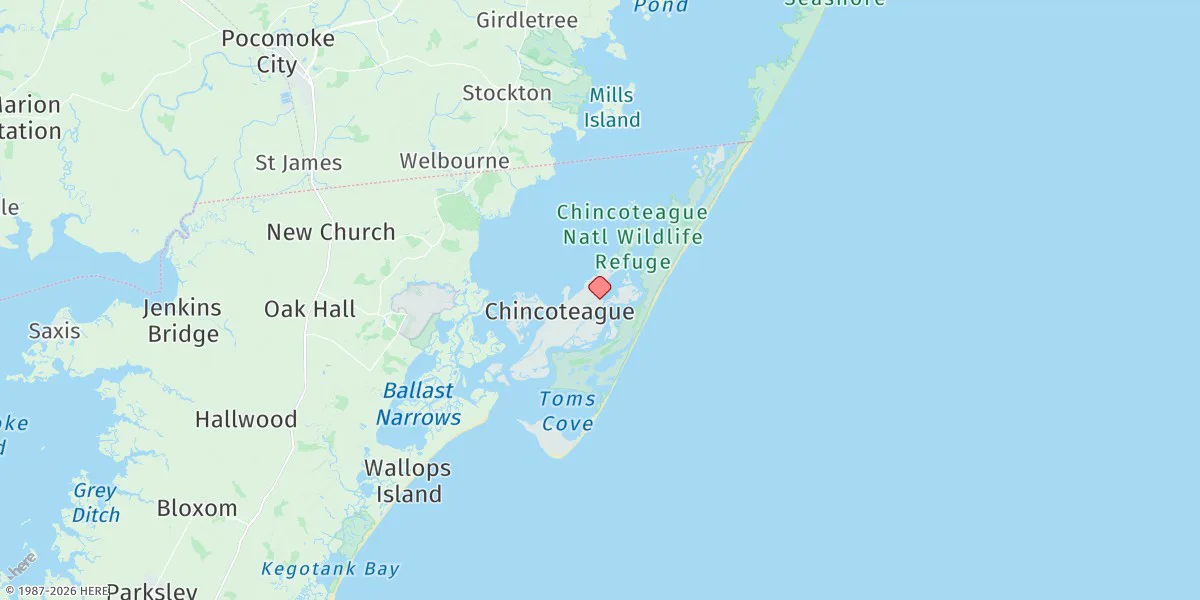 Map preview for Chincoteague Island, Oyster Bay