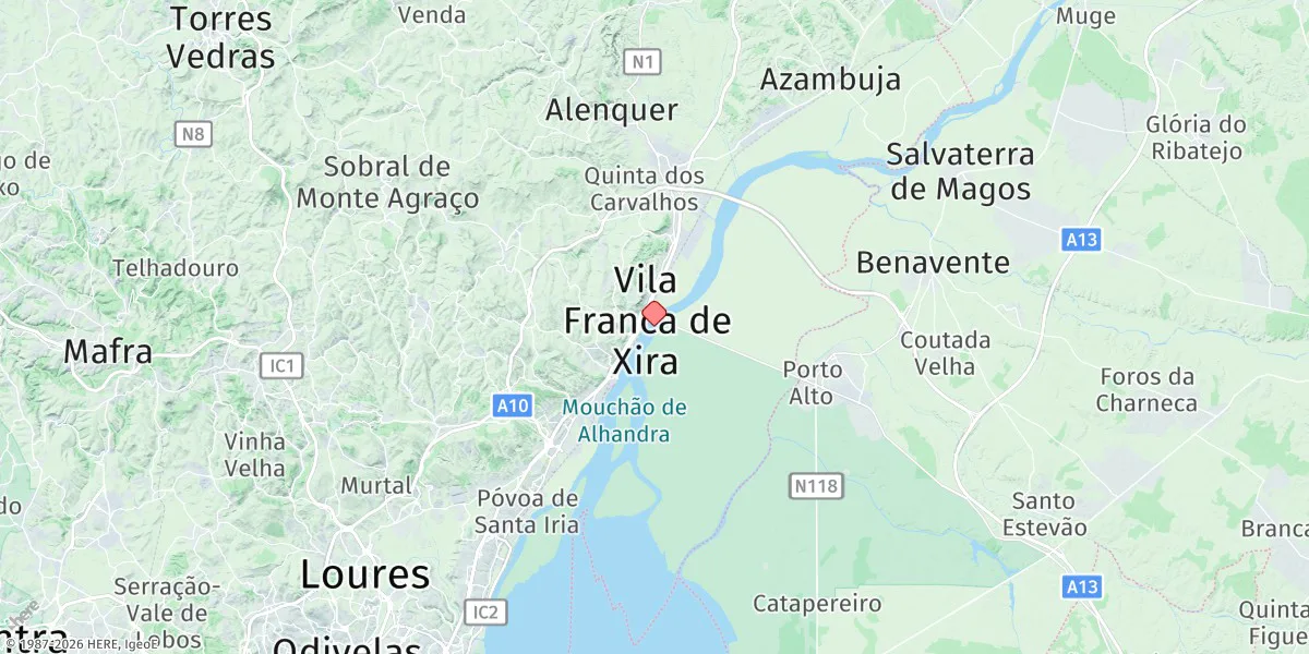 Map preview for Vila Franca de Xira