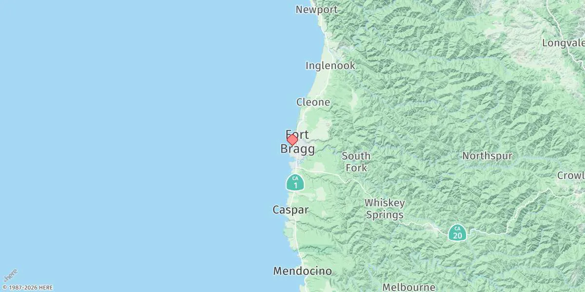 Map preview for Fort Bragg Landing, California