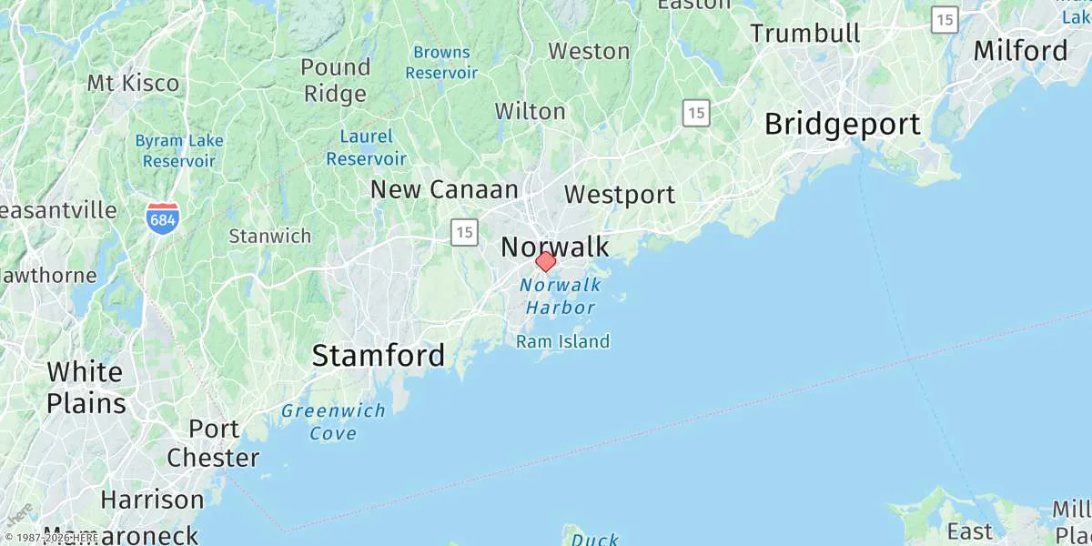 Map preview for South Norwalk, Connecticut