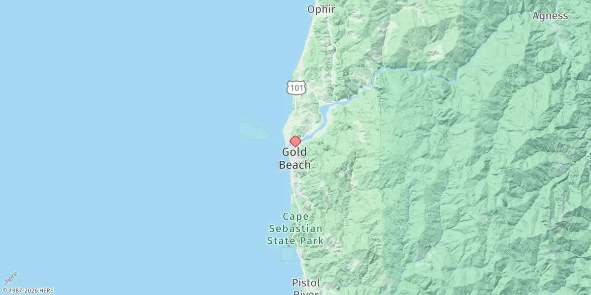 Map preview for Gold Beach, Rogue River