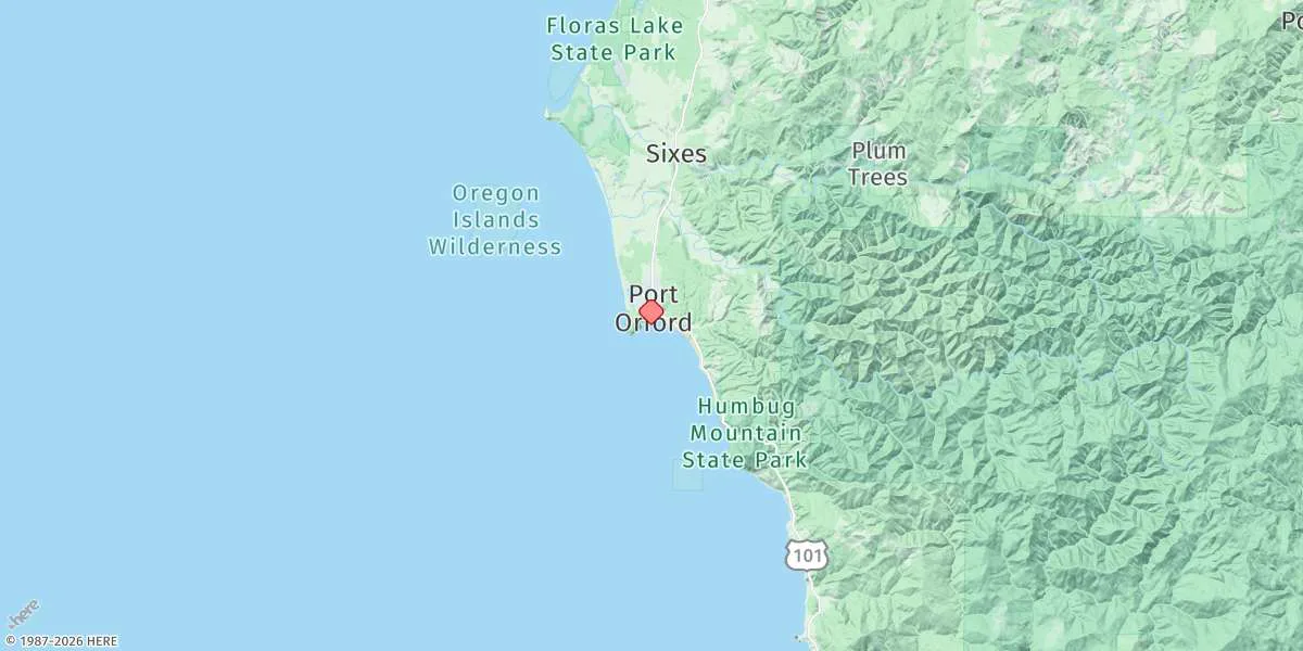 Map preview for Port Orford