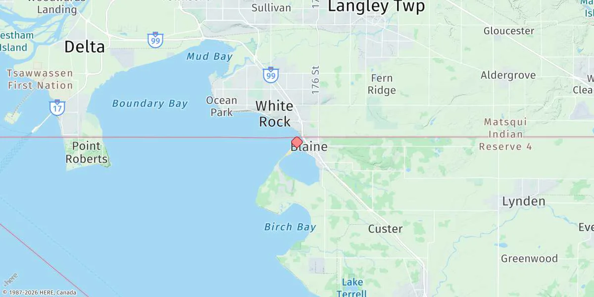 Map preview for Blaine, Semiahmoo Bay