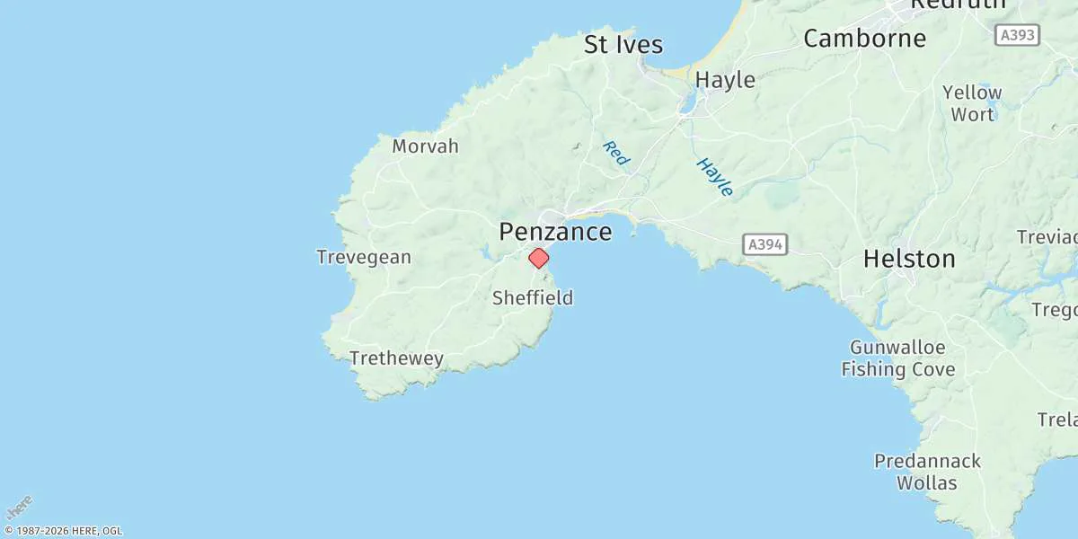 Map preview for Penzance (Newlyn)