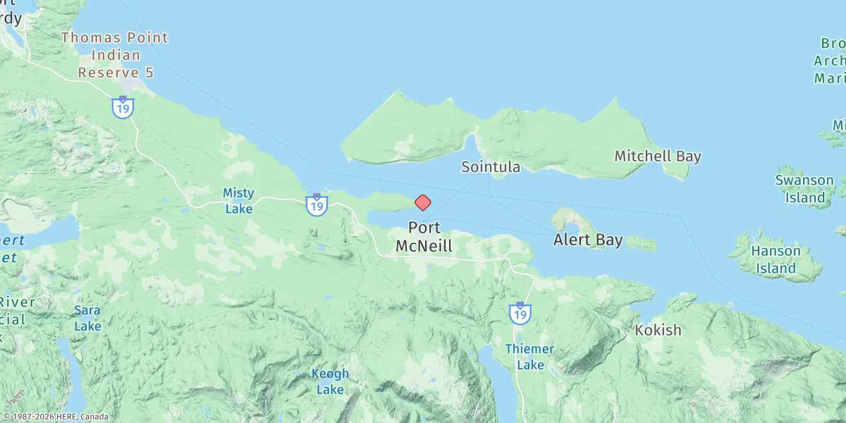 Map preview for Port Mcneill