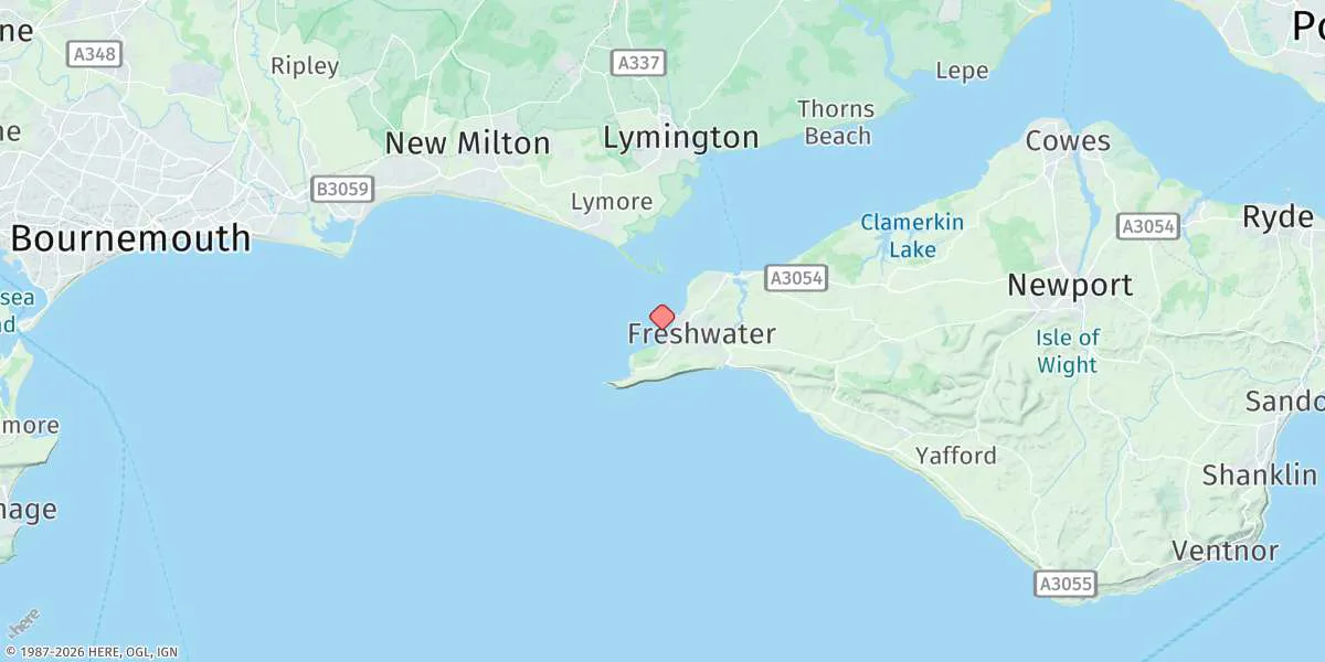 Map preview for Totland Bay