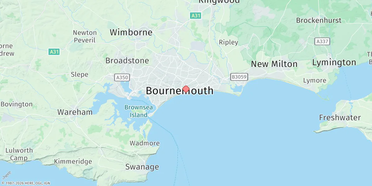 Map preview for Bournemouth