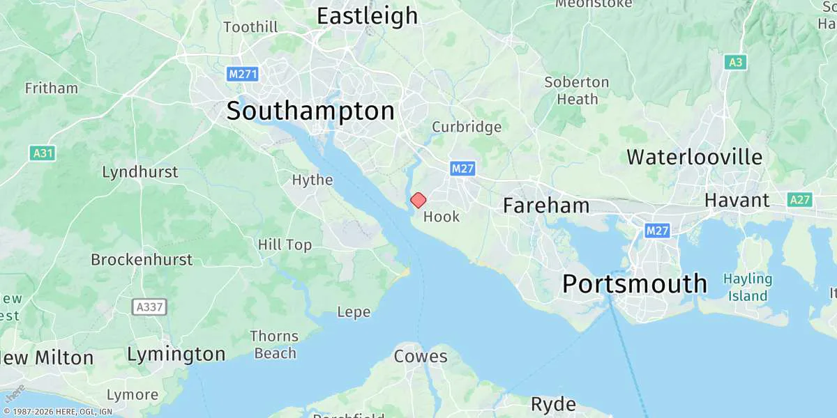 Map preview for Warsash