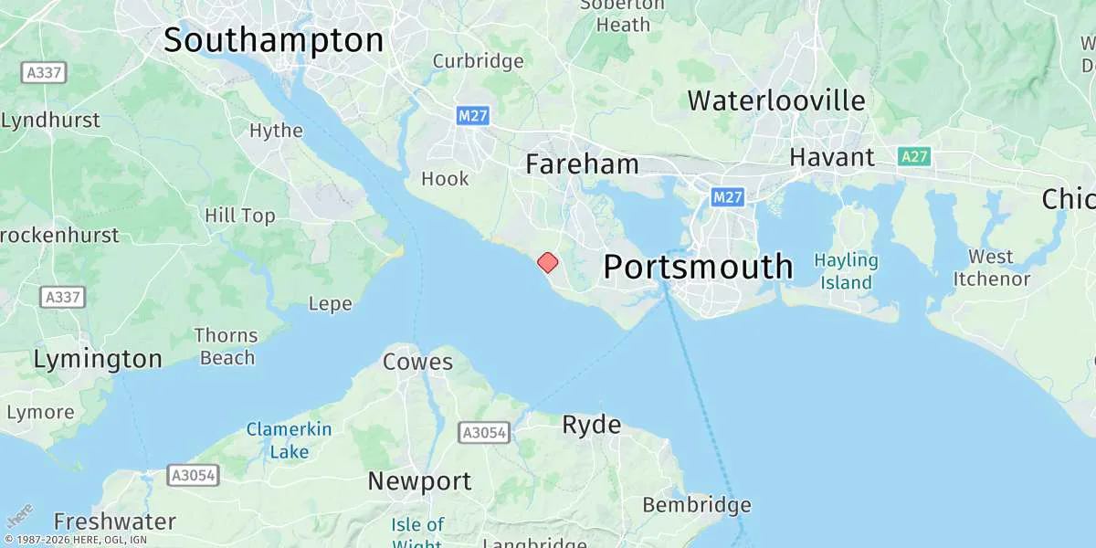 Map preview for Lee-on-the-solent