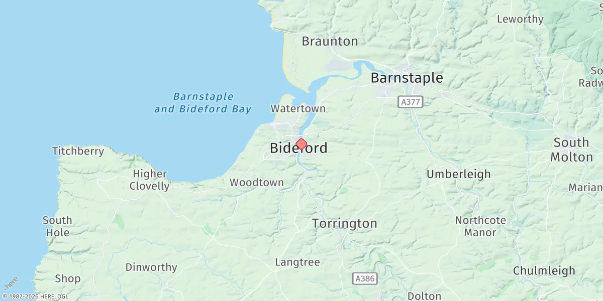 Map preview for Bideford