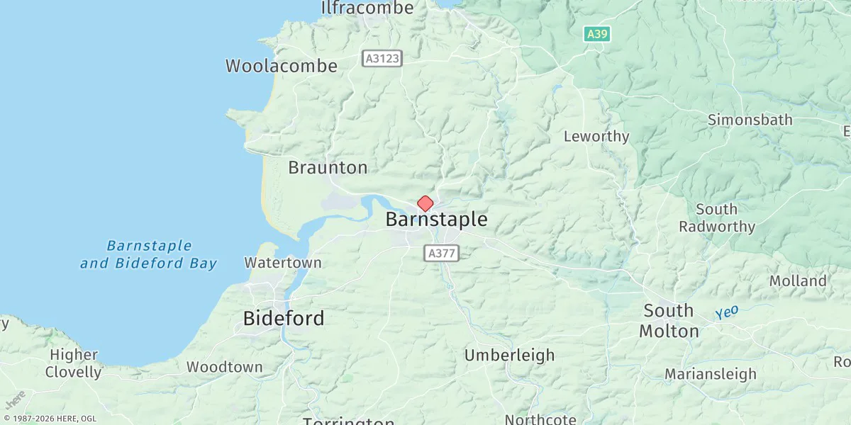 Map preview for Barnstaple