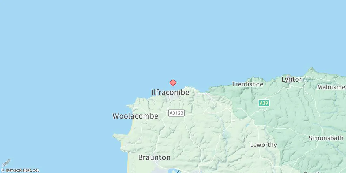 Map preview for Ilfracombe