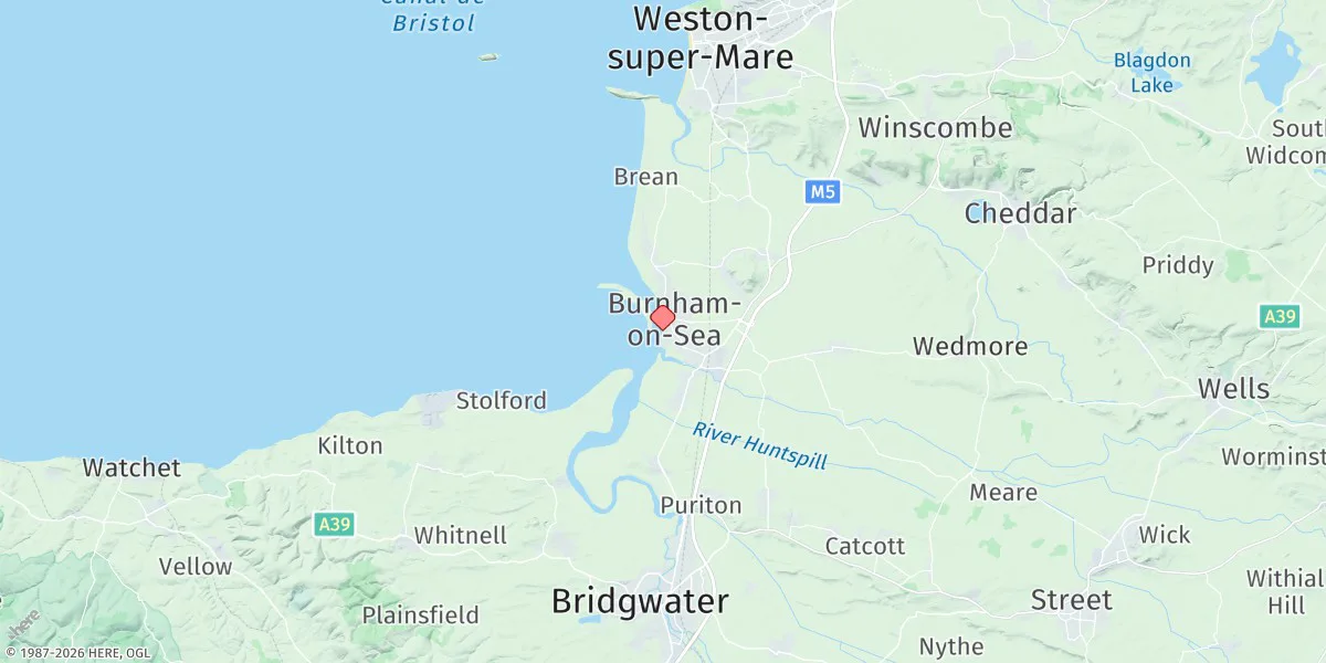 Map preview for Burnham-on-sea