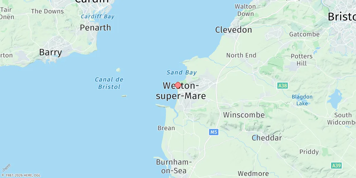 Map preview for Weston-super-mare