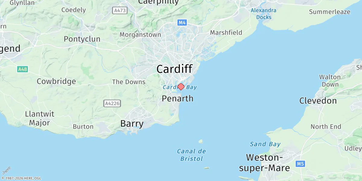 Map preview for Cardiff