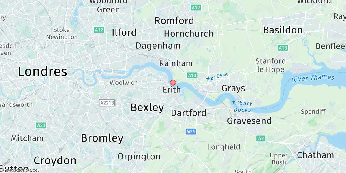 Map preview for Erith