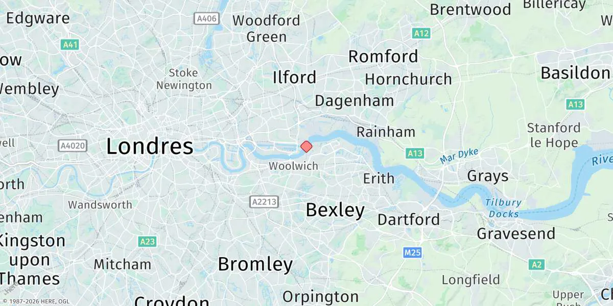 Map preview for North Woolwich