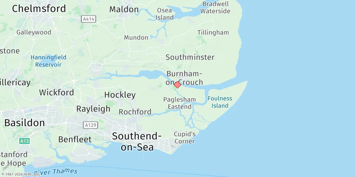 Map preview for Burnham-on-crouch