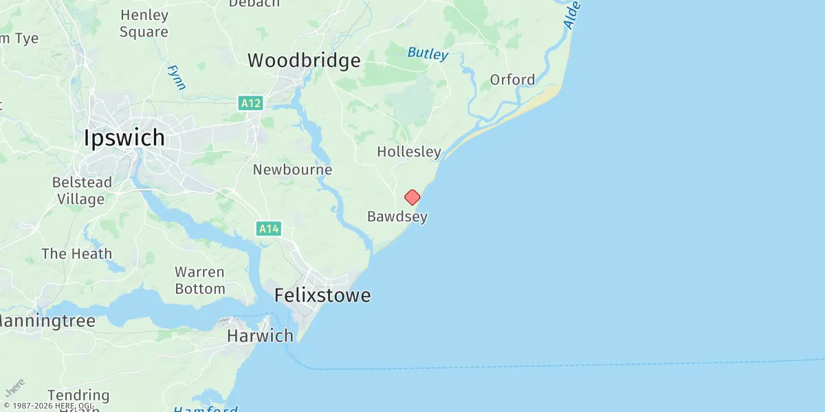 Map preview for Bawdsey