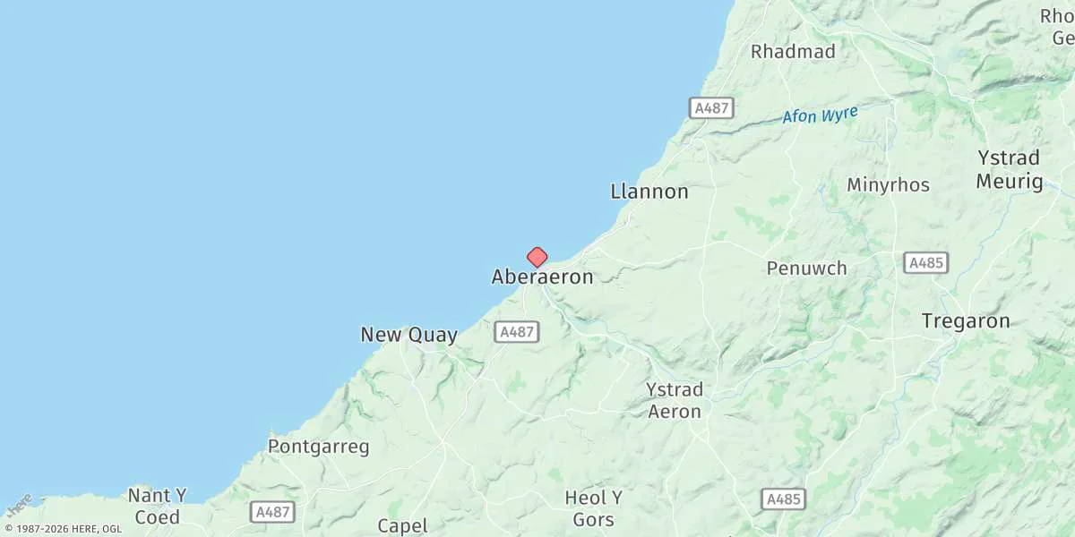 Map preview for Aberaeron