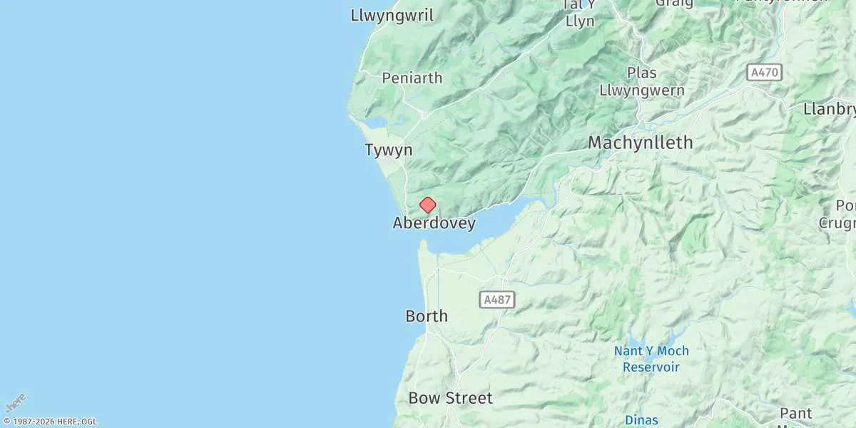 Map preview for Aberdovey