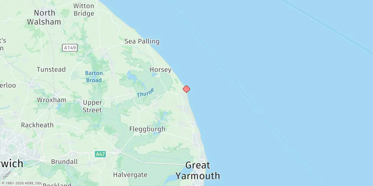 Map preview for Winterton-on-sea