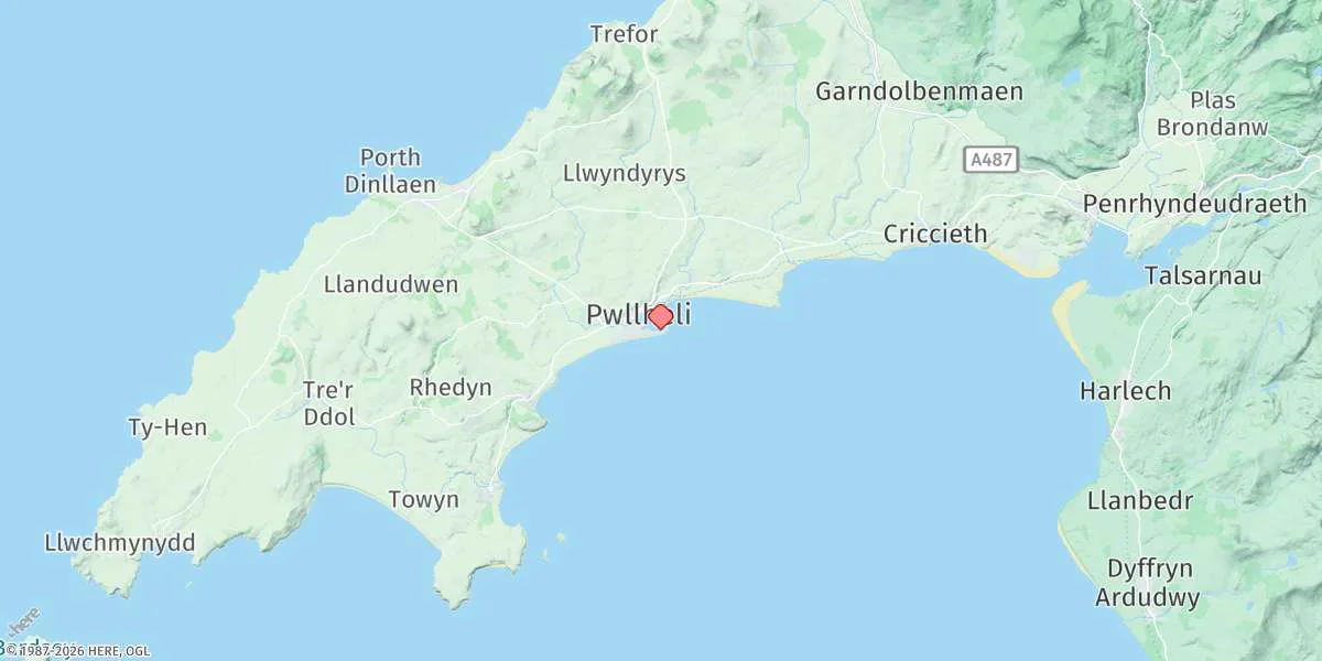 Map preview for Pwllheli