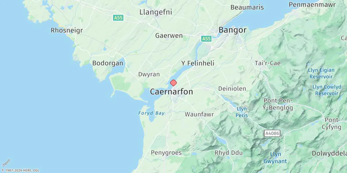 Map preview for Caernarfon
