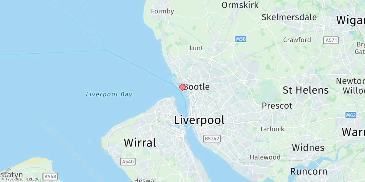 Map preview for Liverpool (Gladstone Dock)