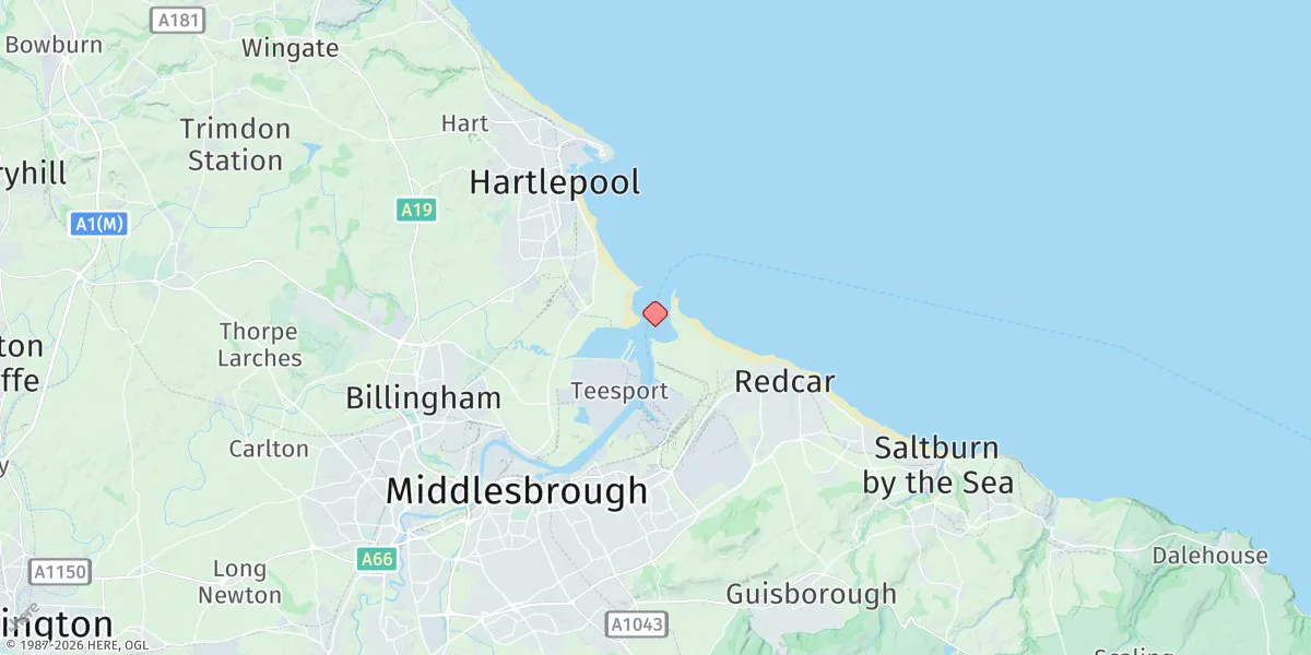 Map preview for River Tees Entrance