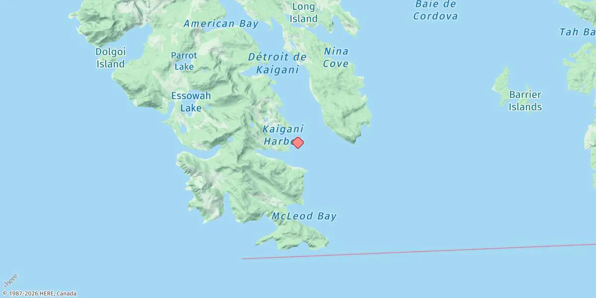 Map preview for Kaigani Harbor, Kaigani Strait, Alaska