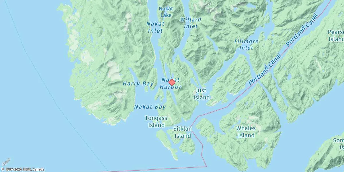 Map preview for Nakat Harbor, Alaska