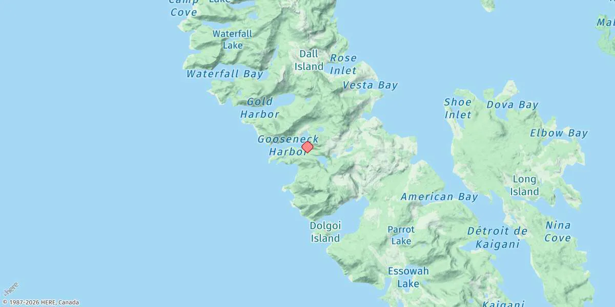 Map preview for Gooseneck Harbor, Dall Island, Alaska