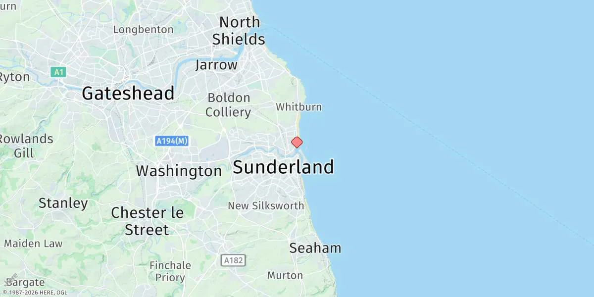 Map preview for Sunderland