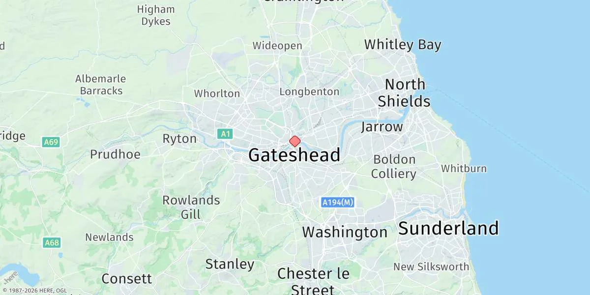 Map preview for Newcastle-upon-tyne